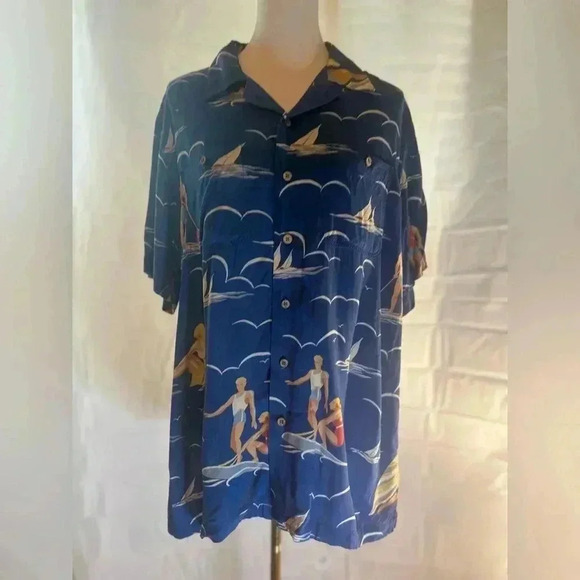 Vintage Ralph Lauren Blue Bird Patterned Shirt - Picture 1 of 6
